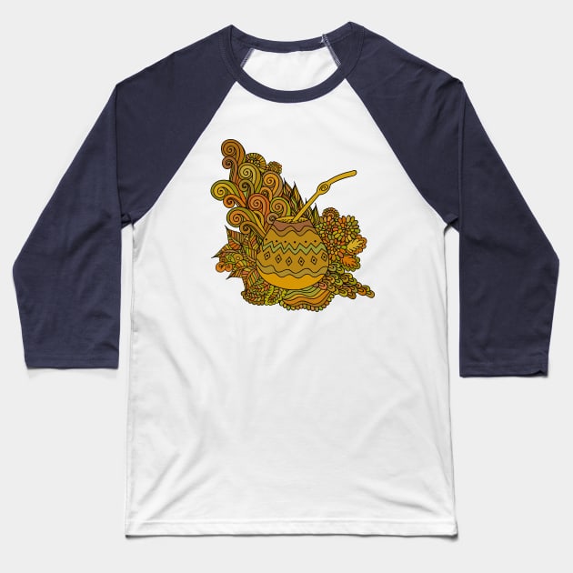 Yerba Mate In The Gourd Baseball T-Shirt by MarinaDemidova